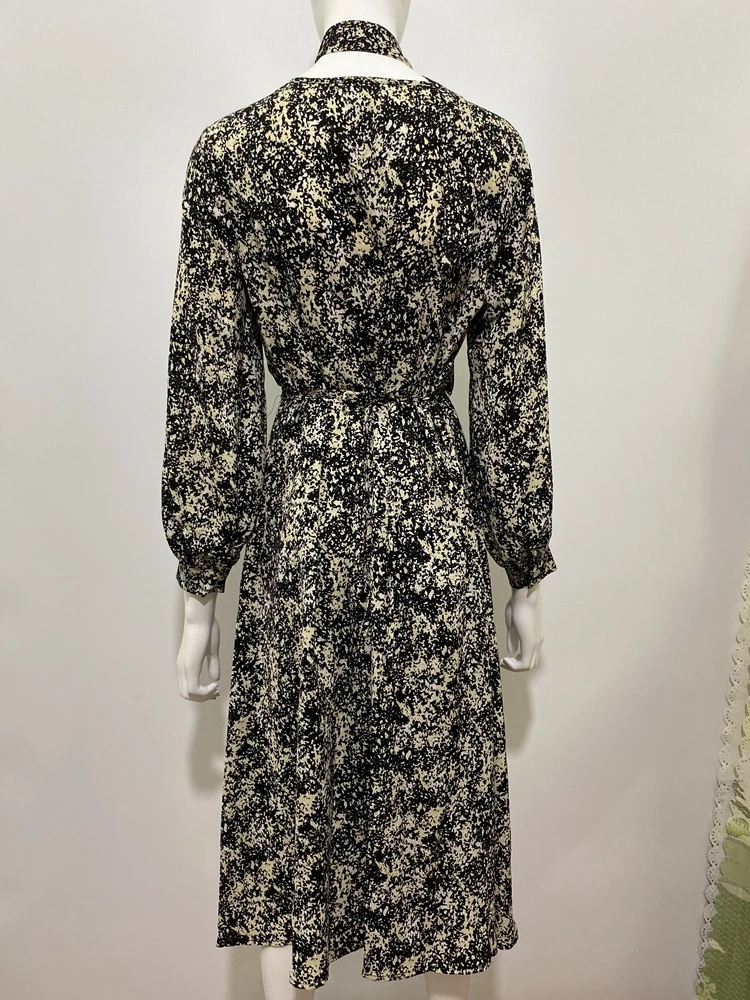 Vintage Print Holiday Boho Dress Women Long Sleeve Robe Femme Autumn Beach Sundress Korean Ladies Fashion Long Dress Vestidos