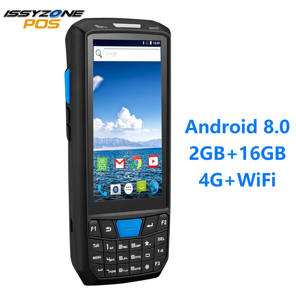 

IssyzonePOS Rugged PDA Android 8.0 Handheld Pos Terminal 1D 2D Barcode Scanner WiFi 4G PDA Bar codes Reader Honeywell Scanner