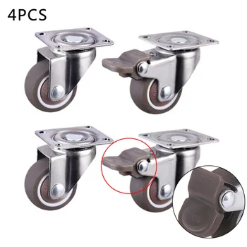 

4pcs Baby Crib Caster Rubber Wheel Carts Crib Wheel Replacement Furniture Universal Casters with Brake Table Rollers 1inch