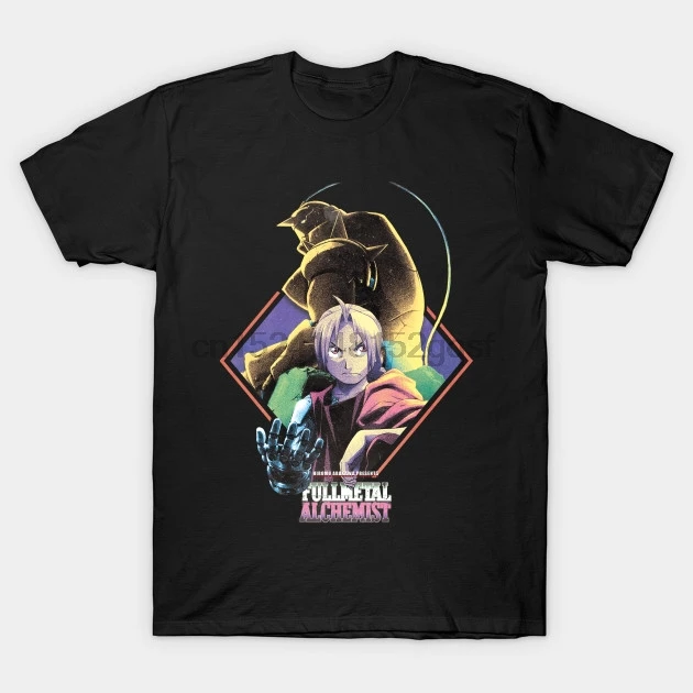 Printed Men T Shirt Cotton tShirt O-Neck Short-Sleeve New Style Fullmetal Alchemist Women T-Shirt |