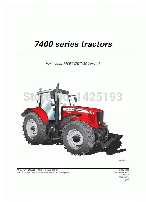 

Руководство по ремонту Massey Ferguson 2022 UK + SA + NA