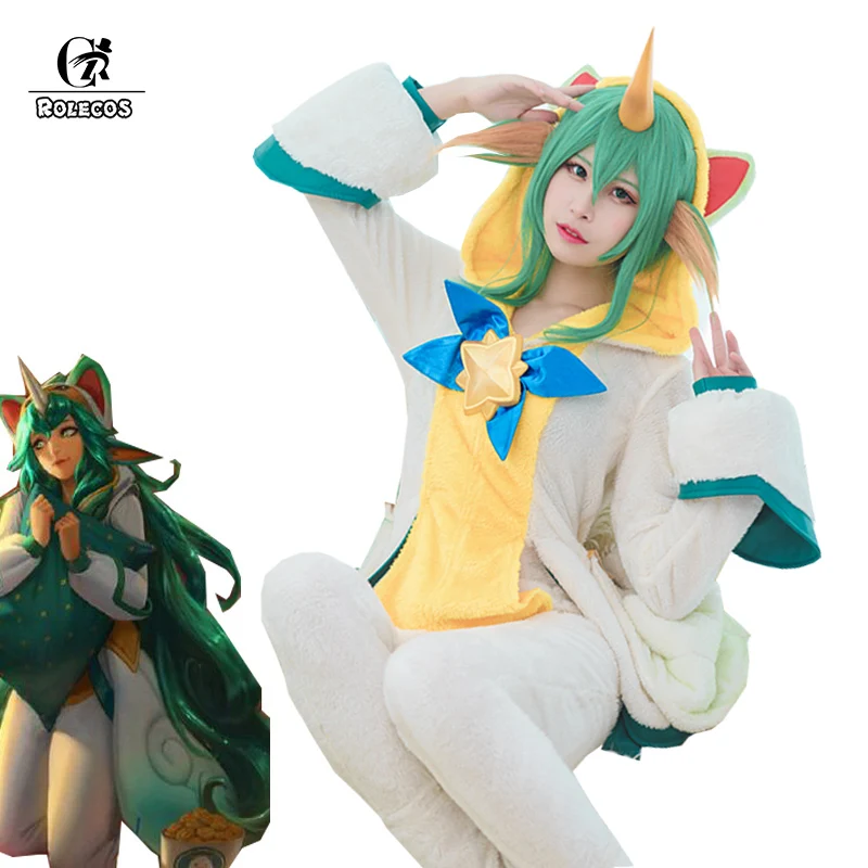 ROLECOS игра LOL Soraka косплей костюмная Пижама Звездный Guardian костюм зимняя для женщин