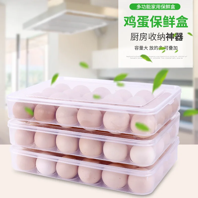 

Egg Box 24 Grids Food Ingredients Storage Freshness Box Plastic Stackable Creative Egg Storage Box