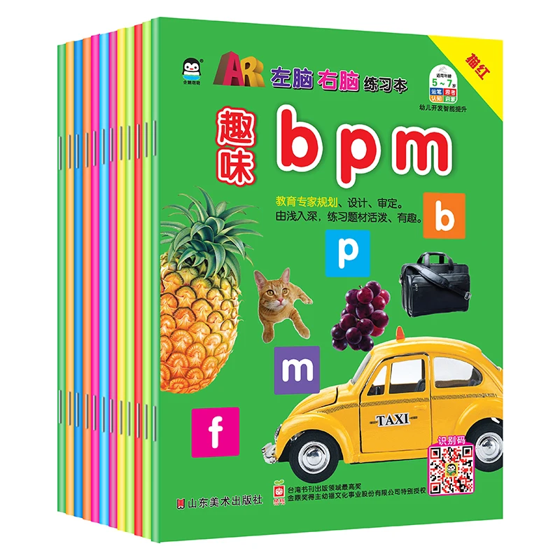 

12 Books Exercise Book Mathematics Pinyin Chinese Characters Numbers Letters Enlightenment Early Education Libros Livros Livres