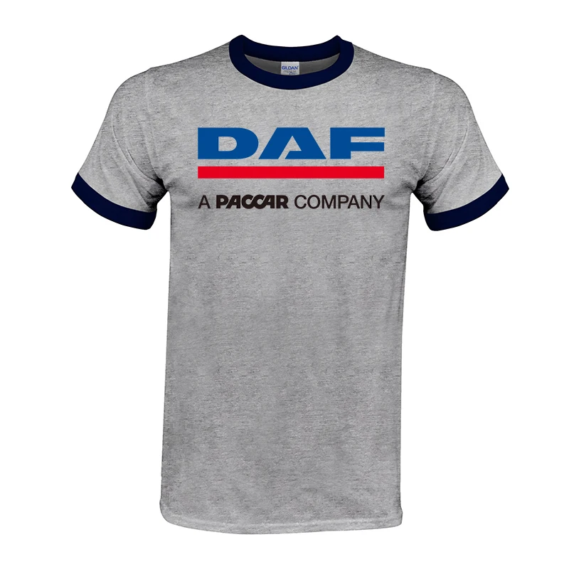 gray navy DAF Trucks, Мужская футболка, одежда бренда Raglan, логотип автомобиля, Мужская футболка, Мужская одежда, высокое качество, хлопковые футболки - Цвет: gray navy