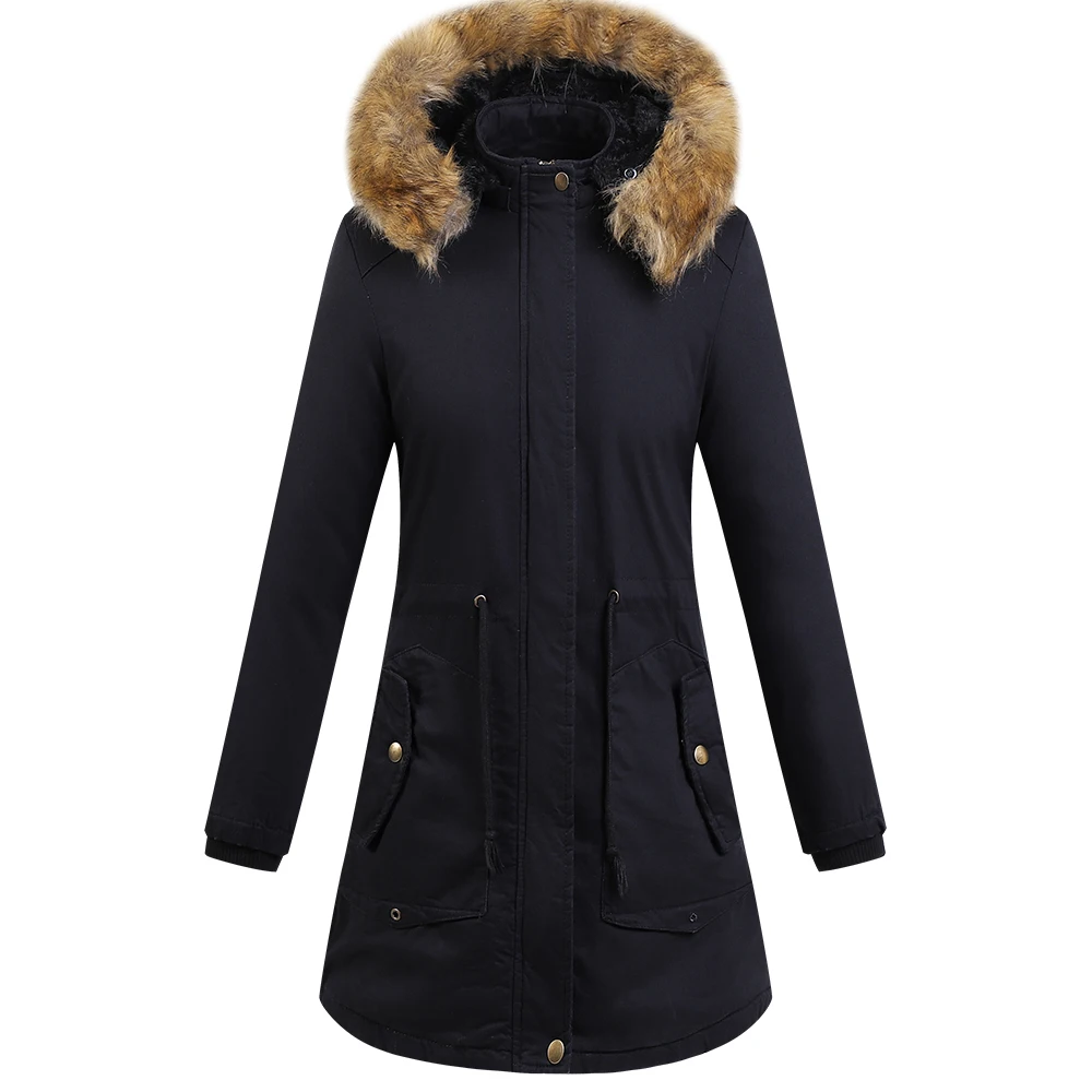 Beste Winter jas vrouw lange Parka vrouwen bont thermische dikker hoodies windbreaker hooded bontkraag bovenkleding stree stijl jas vrouwen