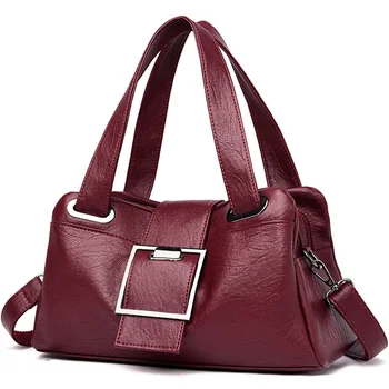 

Women Leather Handbags Vintage Soft Leather Female Crossbody Shoulder Bags Designer Brand Ladies High Capacity Top-Handle Bags