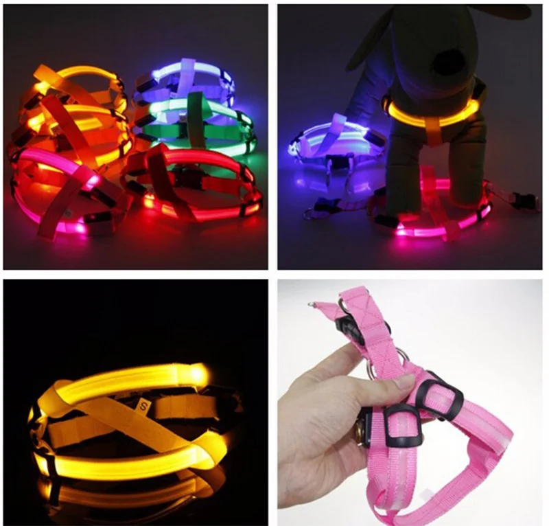 Светодиодный светильник-ошейник, ошейник для собак, поводок для собак, светящийся поводок для собак