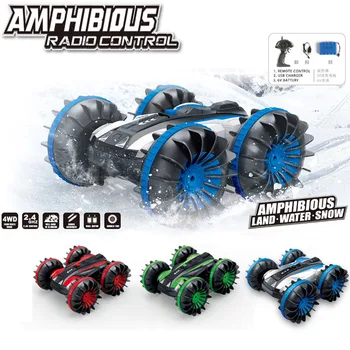 

Waterproof 2.4Ghz 4WD Stunt RC Car 6CH Remote Control Race Cars Spins Flips Water Land Car Toys YH-17