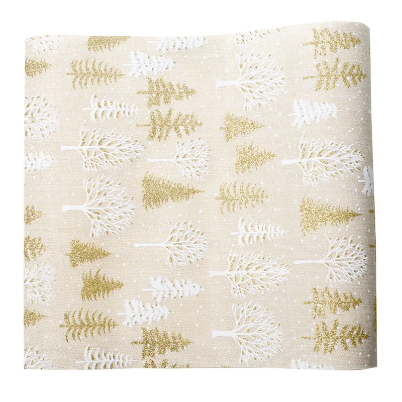 

Promotion! New Christmas Table Runner Christmas Tree Snowflake Printed Table Runners Textile Festival Decoration 270X30cm Beige