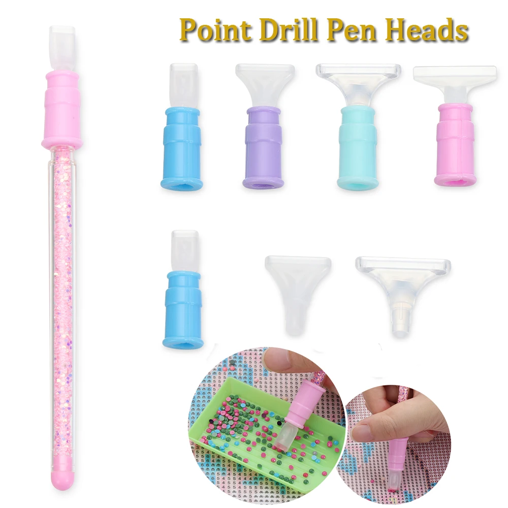 1set DIY Replacement Point Drill Pen Heads DIY Crafts For Diamond Painting Quick Cases Tools Embroidery Cross Stitch Accessories knitting needle art