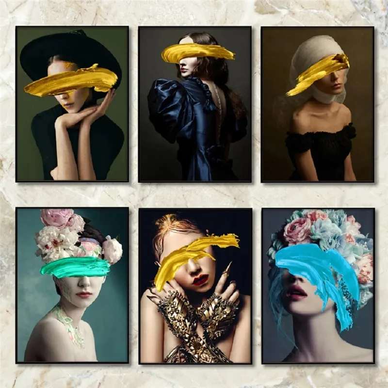 

Nordic Creative Girls Model Posters And Prints Figure Woman Wall Art Canvas Oil Paintings Pictures for Girls Room Home Decor