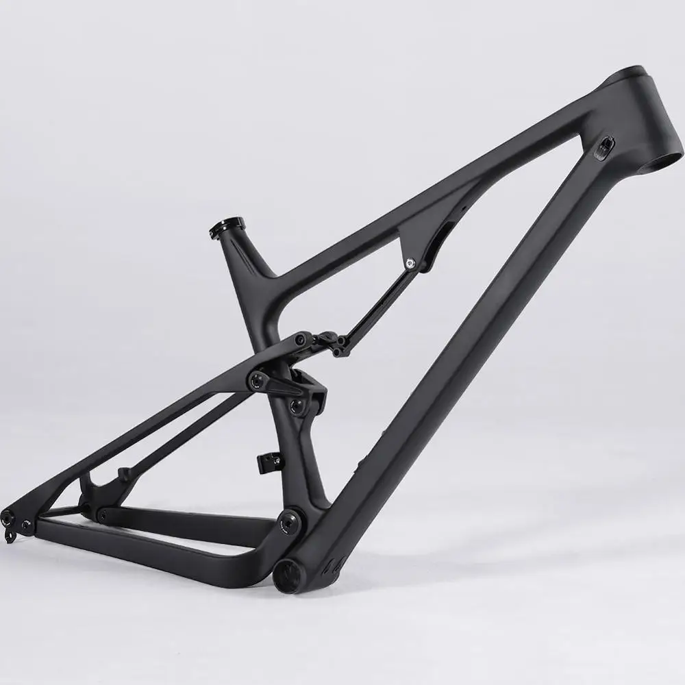 US $585.00 Free Shipping 275er 29er Full Suspension XC MTB frame 29er carbon mountain bike frame 14812mm Boost bicycle frame 275