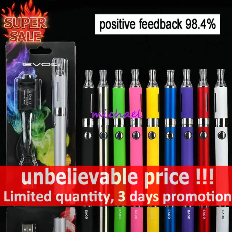 1 шт. EVOD наборы электронных сигарет 6 мл атомайзер 650 900 1100 мАч Батарея Ego сигареты