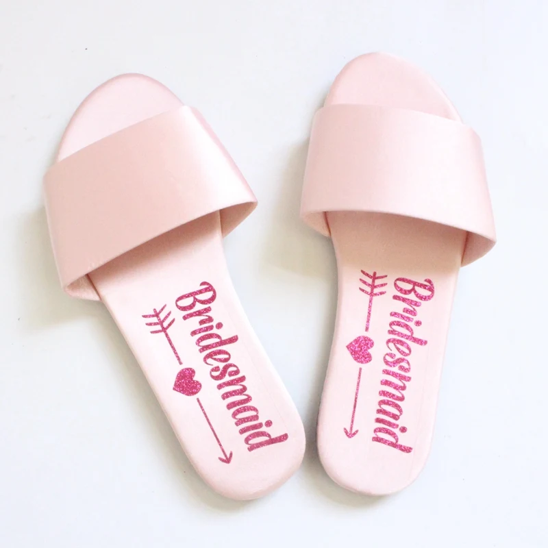Новые свадебные тапочки атласные тапочки для невесты свадебные тапочки женская домашняя обувь удобная обувь для спальни персонализированные вечерние туфли в подарок