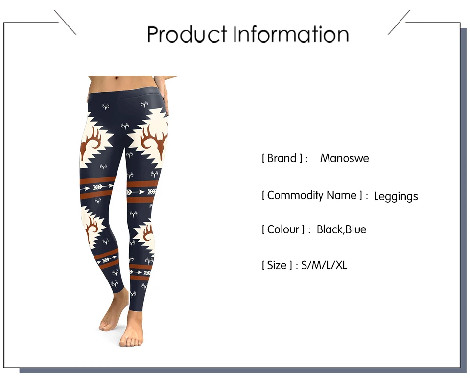Manoswe/женские брюки с цифровой печатью на Рождество и лося; коллекция года; сезон осень; год; модные брюки-карандаш с принтом; спортивные колготки для фитнеса