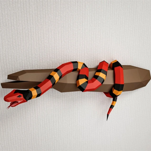 Papercraft 3d SNAKE 3D Python VIPER Low Poly Paper Sculpture 