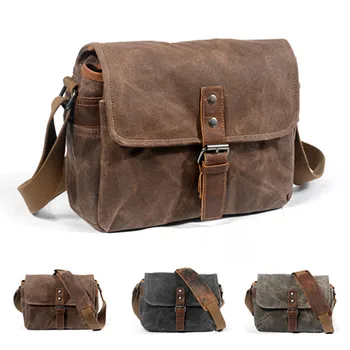 

Retro Canvas leather Waterproof DSLR Camera Bag Photography Shoulder Sling Case for Canon Nikon Sony Panasonic Fujifilm Olympus