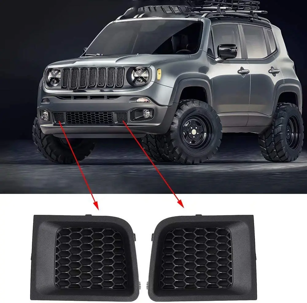 

1 Pair Left & Right Front Bumper Lower Grille Bezel Cover For Jeep Renegade 2015-2018 (Black) 5XB62LXHAA Left / 5XB63LXHAA Right