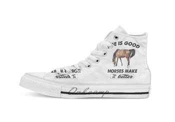 

Horses breathable Casual High Top lace-up Canvas shoes sneakers Drop shipping