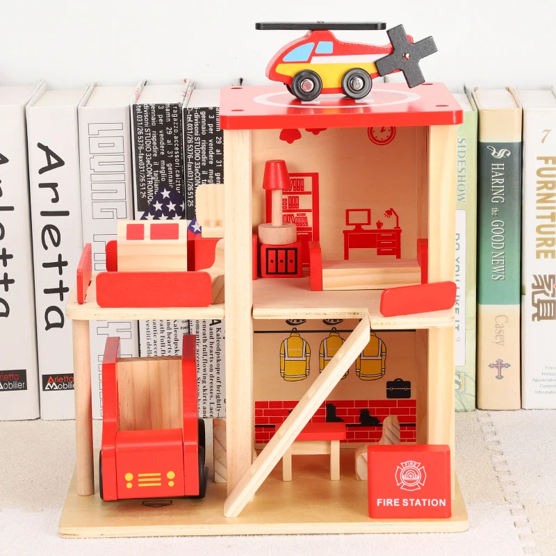 

Fire station wooden track train toy combination toy Variety BRIO track scene game component children's educational toys