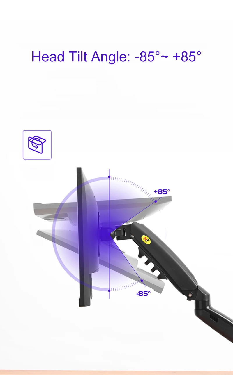 F80 Gas Spring 17-30 inch Desktop LED LCD Monitor Mount Holder Arm Ergonomic Gas Strut Flexi Mount Load 2~9kgs 2