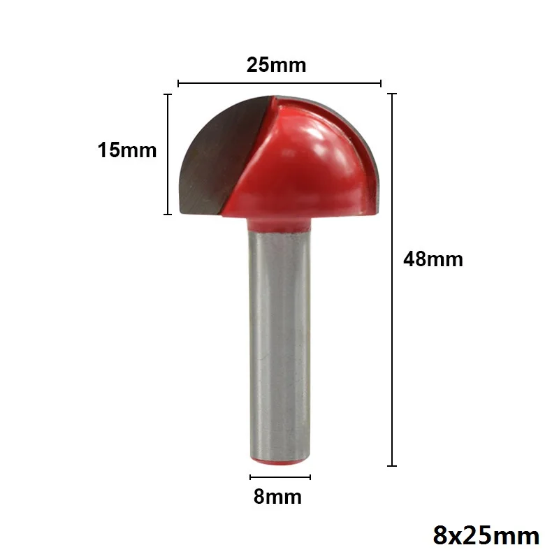 1 шт. 8x25 мм фреза для дерева Угловое округление фреза концевое сверло для дерева ядро коробка маршрутизатор бит