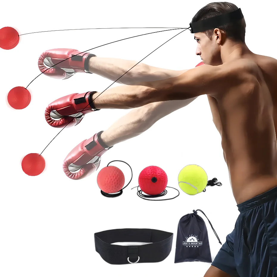 Boxing Reflex Ball Head Band Set Portable MMA Fight Muay Tai React Training Ball Hand Eye Speed Agility Training Punch
