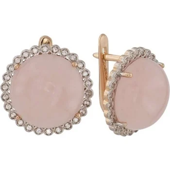 

Aloris earrings with cubic zirconia and red gold quartz