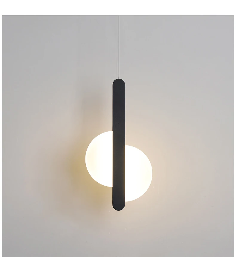 Lâmpada de Cabeceira Nordic Estilo Simples Quarto Pingente Iluminação Led Atmosfera Lâmpada Sala Estar Lâmpadas Suspensão Preto Branco 7 pingente iluminação led atmosfera lâmpada sala estar