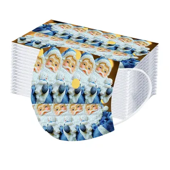 

50/100pcs Children Christmas Print Disposable Breathable Mask Non-woven Face Masks Mouth Cover Personal Health Mondkapjes Masque