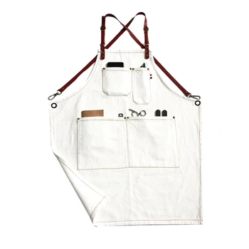 

Canvas Cook Apron Barista Bartender Chef Hairdressing Apron Catering Uniform Work Wear Anti-Dirty Overalls