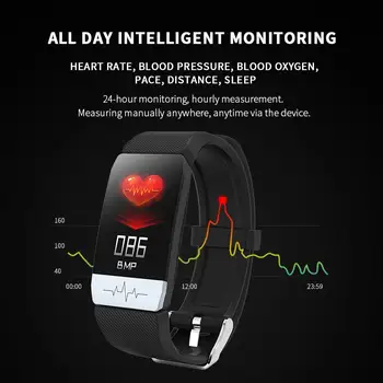 

2020 Smart Watch T1s Body Temperature ECG+PPG Fitness Band Heart Rate Monitor Music Control Smartwatch Sport for iOS Android