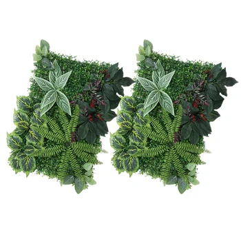 

Pack of 2 Artificial Plant Wall Panel Grass Foliage Turf, Wedding Venue Shop Window Decor, 60x40cm
