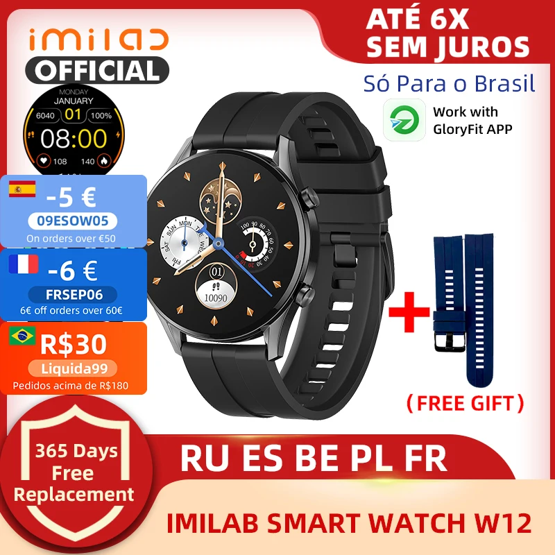 Permalink to IMILAB W12 Smart Watch Fitness Tracker Heart Rate Monitor Screen Sleep Monitor For Android Honor Huawei Xiaomi