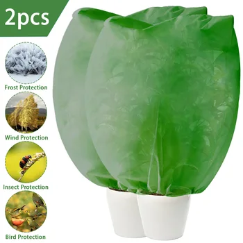 

2pcs Winter Plant Tree Protective Bags Warm Frost Cloth Blanket Freeze Protector for Cold Weather Season Extension 39 x 63inch
