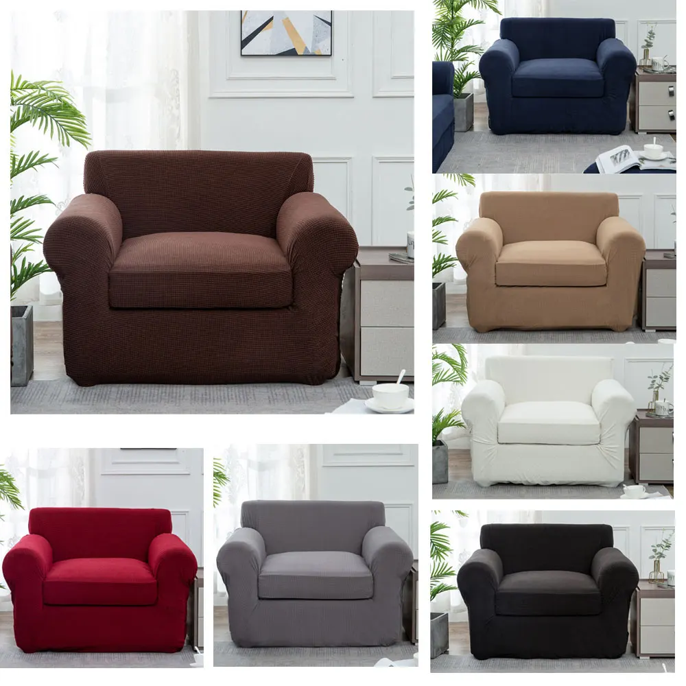 

Solid Color Velvet Sofa Cover Stretch Elastic Spandex Sectional Slipcover Armchair Couch Protector 2/3/4 Seater For Living Room