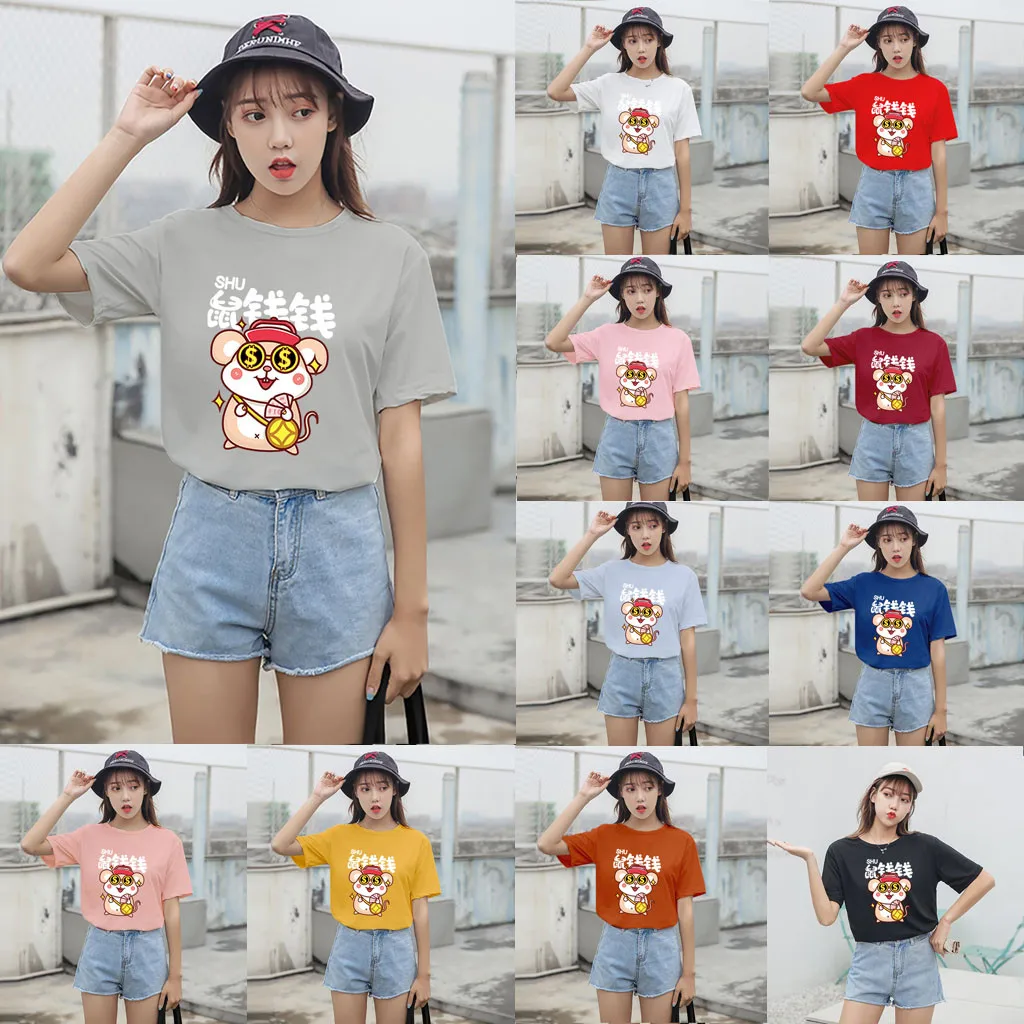 Модные женские футболки с рисунком мышки из мультфильма футболка для девочек