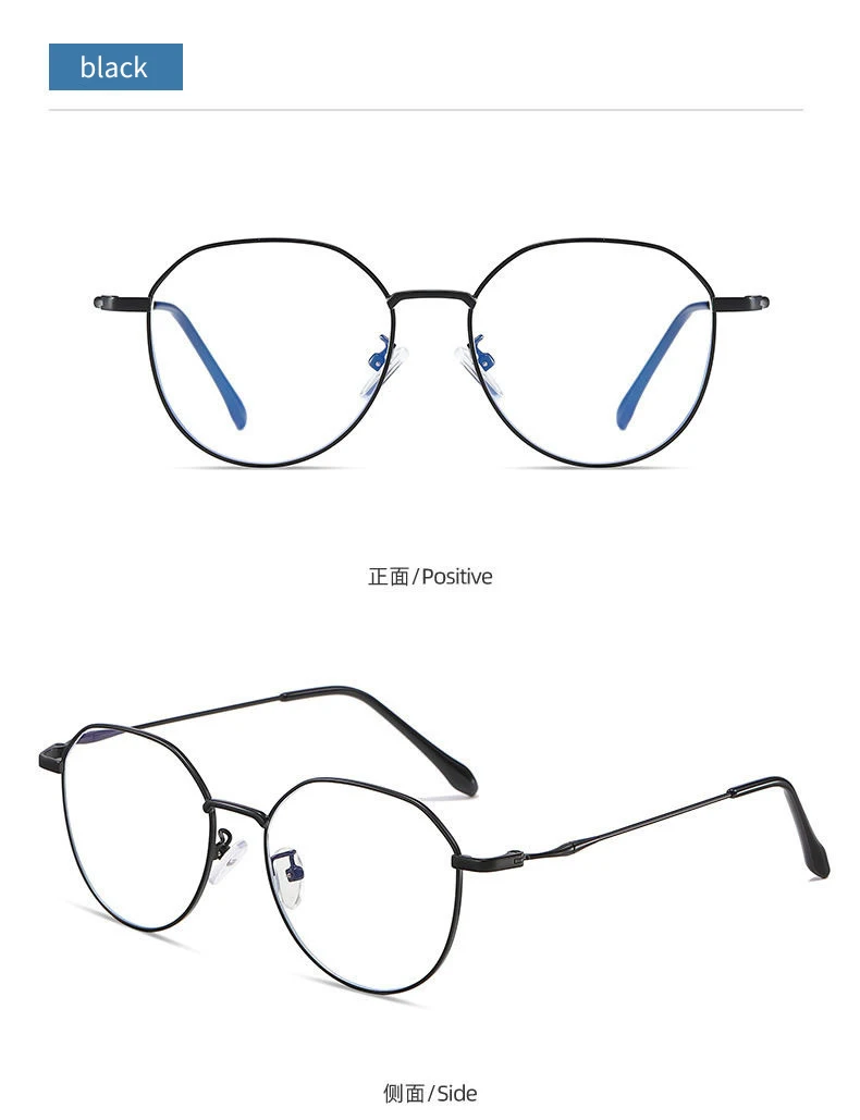 Metal Round Anti Blue Light Glasses Women Men Classic Square Eyeglasses Frames Transparent Computer Glasses Oculos Feminino
