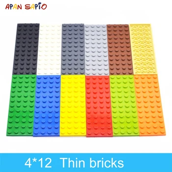 

10pcs DIY Building Blocks Thin Figures Bricks 4x12 Dots Educational Creative Size Compatible With lego Plastic Toys for Children