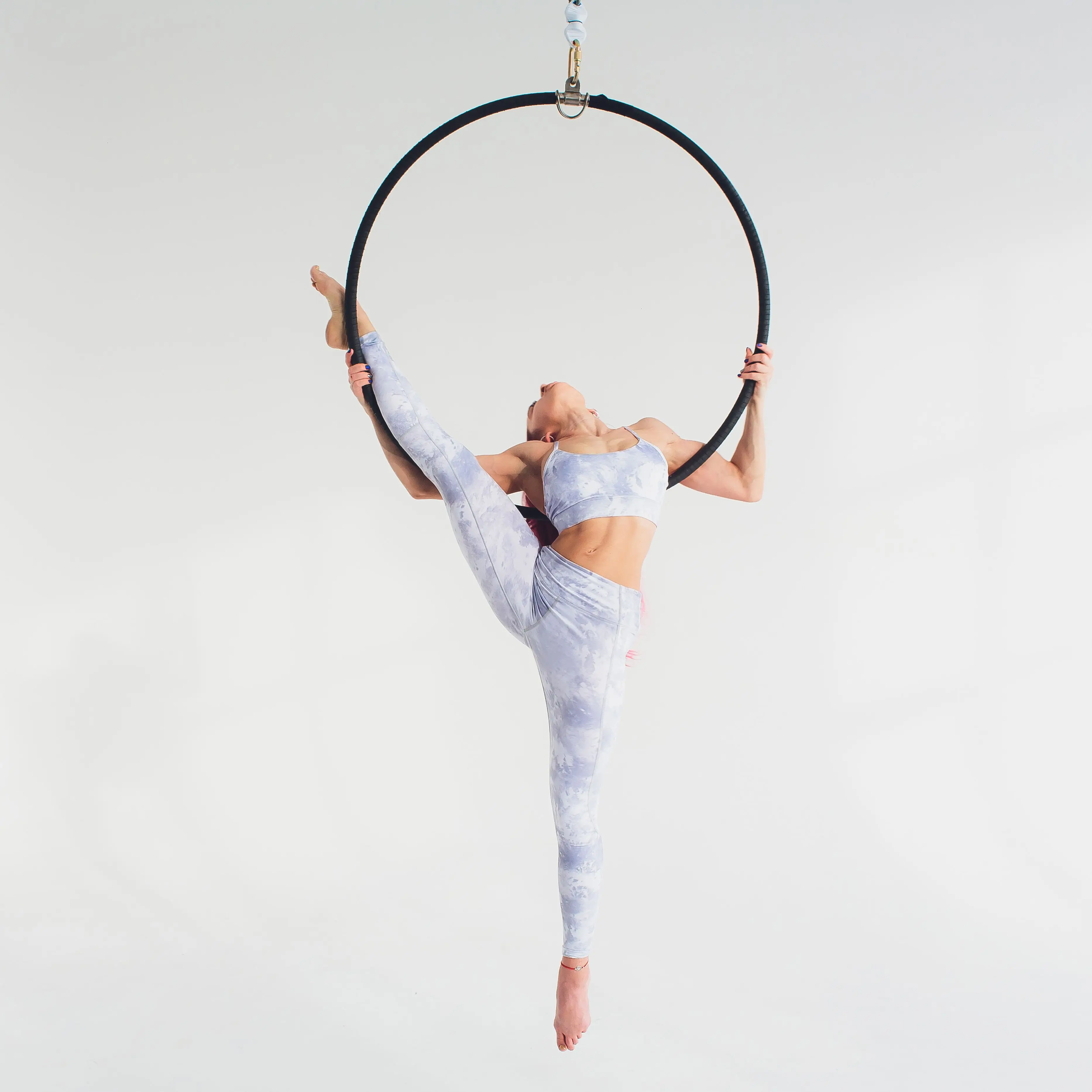 

PRIOR FITNESS Silver Rings Fitness Aerial hoop yoga exercises Aerial Lyra Hoops Indoor Outdoor Equipment include accessories