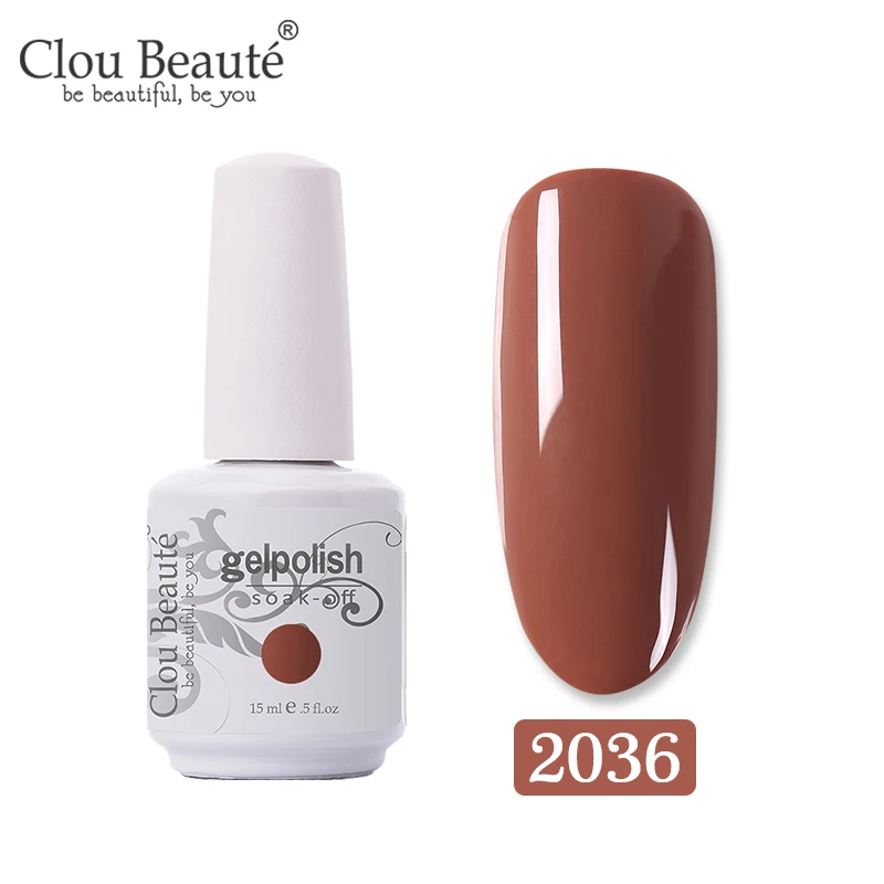 2036 Clou Beaute кофейная Коричневая серия гель лак для ногтей карамельный УФ светодиодный лак для ногтей Полупостоянный Гель-лак Гибридный праймер 15 мл - Цвет: 2036