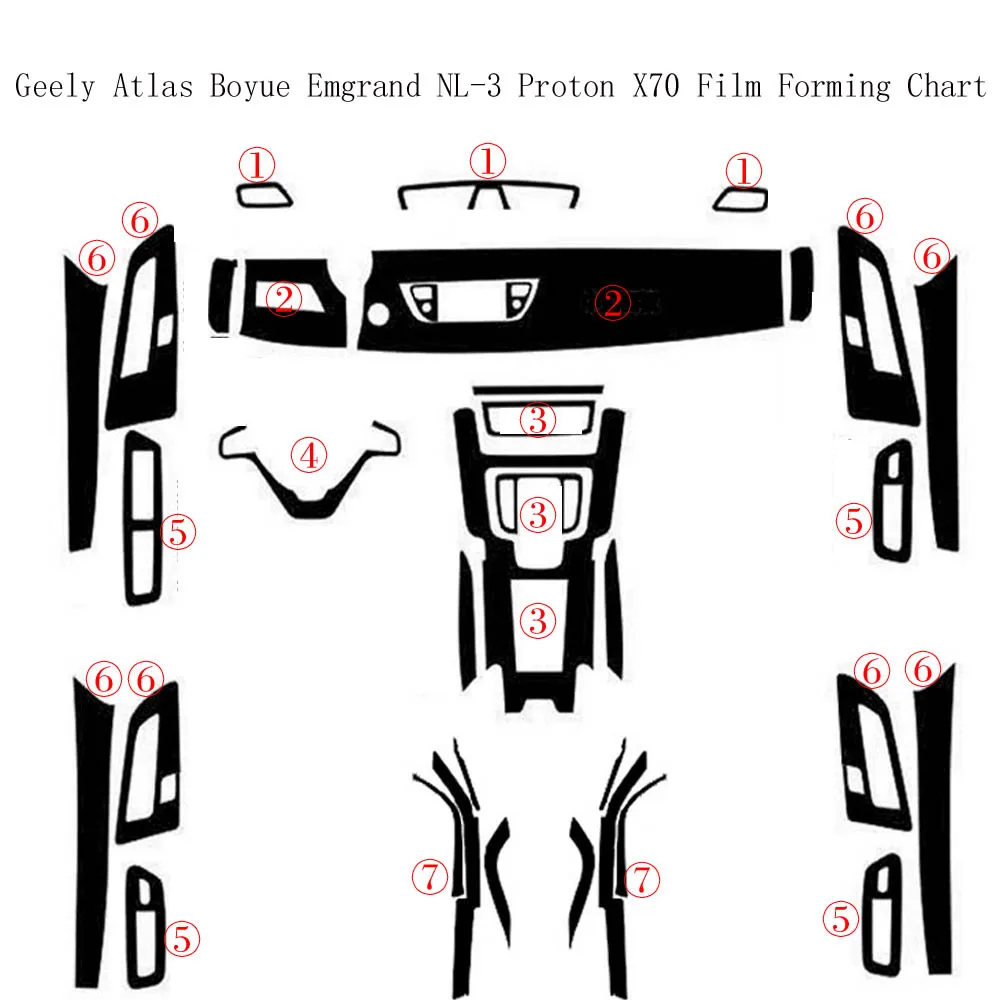 Geely Atlas Boyue Emgrand NL-3 Proton X70 Film Forming Chart