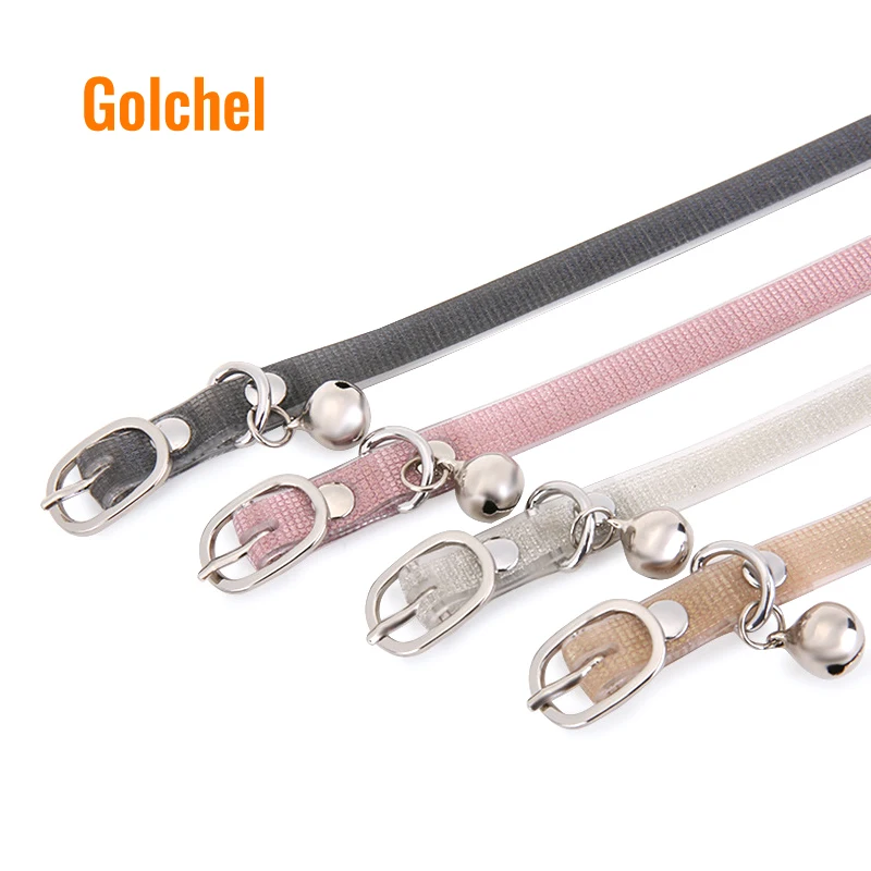 Cat collar with bells fashion puppy neck strap soft PU safety kitten collars pets accessories Cat collar with bells fashion puppy neck strap soft PU safety kitten collars pets accessories