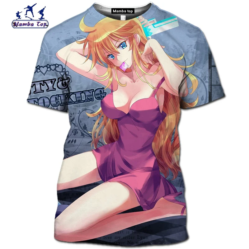 Топ Мамба 3D с коротким рукавом кавайные аниме трусики и чулки для девочек поясом