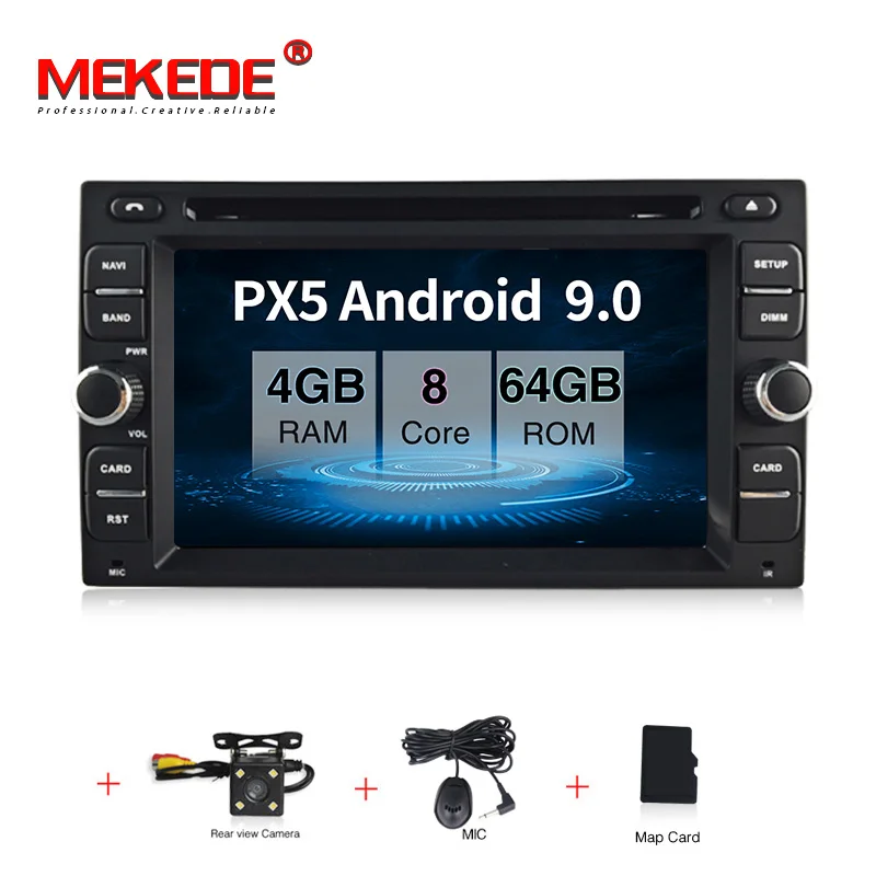 MEKEDE 2G ram Android 9,0 авто радио четырехъядерный 2DIN универсальный автомобильный dvd-плеер gps головное устройство аудиосистемы поддержка DAB с диагностическим разъемом и цифровым видеорегистратором BT - Цвет: 16G dvd camera