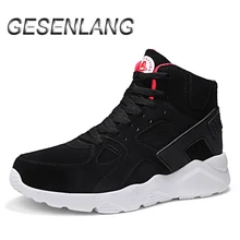 Осенняя мужская повседневная обувь дышащие кожаные высокие кроссовки большого размера мужские Нескользящие износостойкие уличные повседневные прогулочные туфли