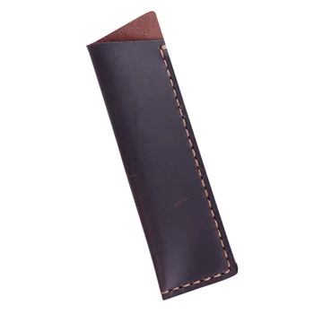 

1pcs Retro Genuine Leather Pencil Bag Cowhide Fountain Pen Case Holder Vintage Style Office Accessories For Travel Journal New