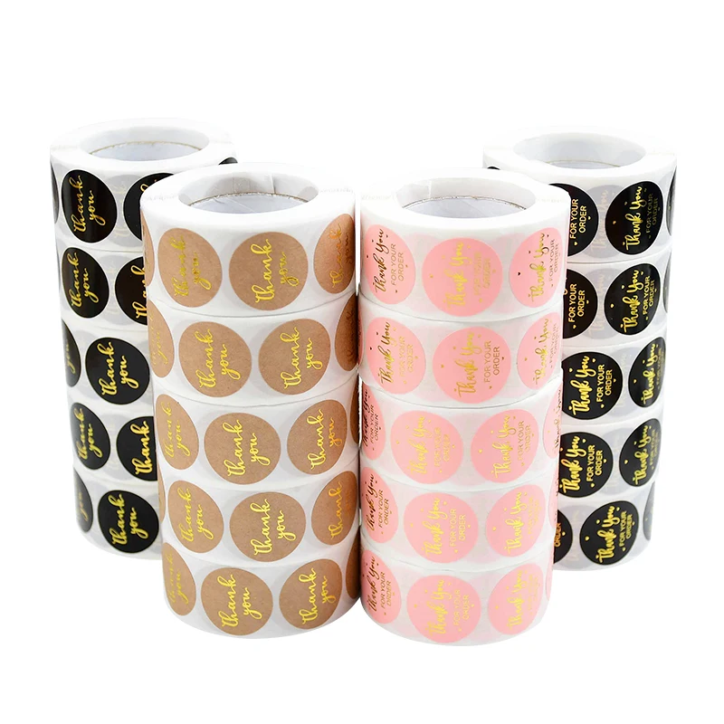 500Pcs Multi-Style Thank You Stickers Gifts Sealing Kraft Paper Adhesive Label For Wedding Brthday Scrapbook Stationery Stickers