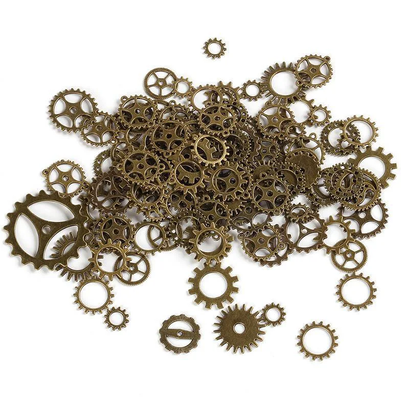 1 Pack 100g Mix Alloy Mechanical Steampunk Cogs & Gears Diy Accessories New S08